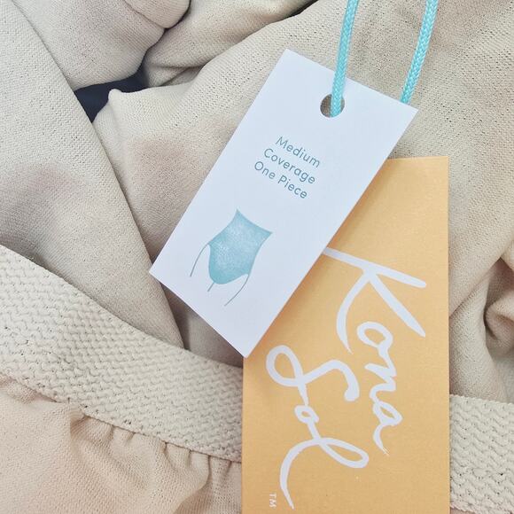 Kona Sol Textured Burgundy Bow One-Piece Swimsuit L New - Picture 4 of 7